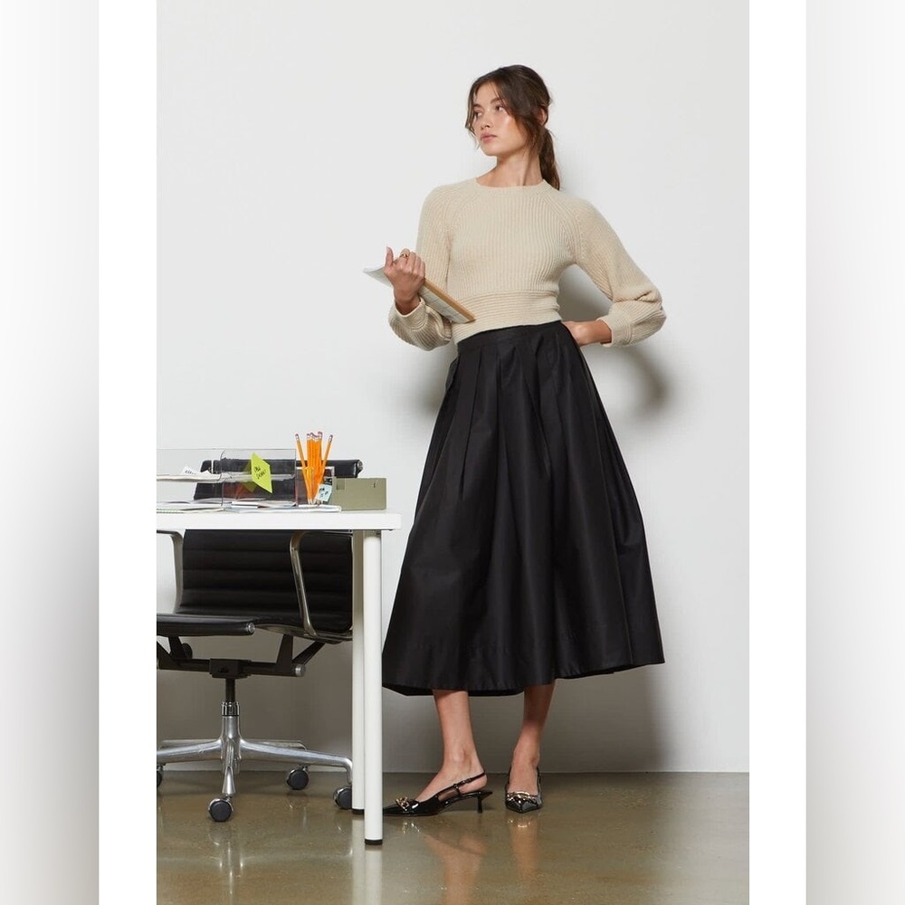 ASTR Diandra Cotton Blend Midi Skirt